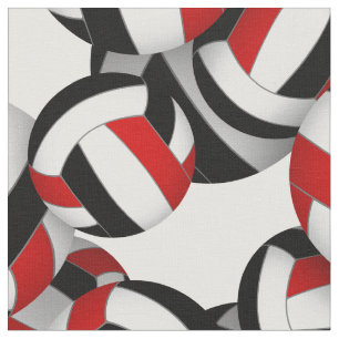 red black team colors volleyballs scalable pattern fabric