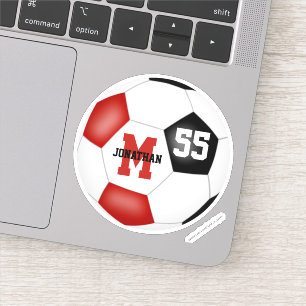 Red black team colours boys girls soccer