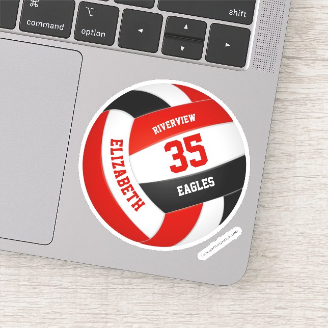 red black team colours girls boys volleyball (Detail)