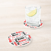 Red Black Thank You Word Cloud