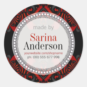 Red Black Tribal Pattern Made By Labels Stickers