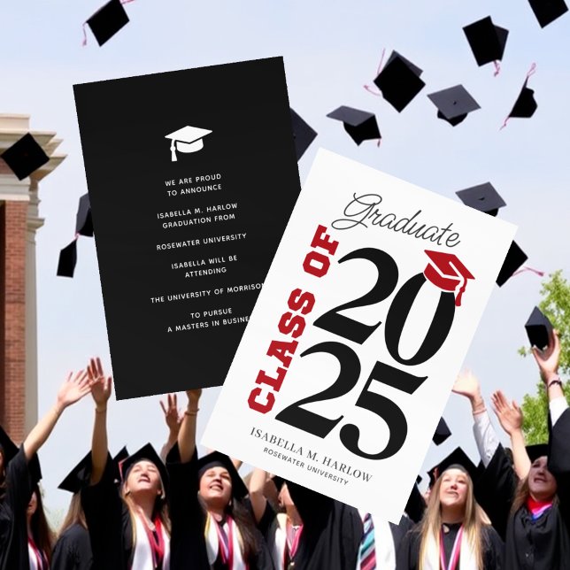 Red Black University College Graduation Announcement (Creator Uploaded)