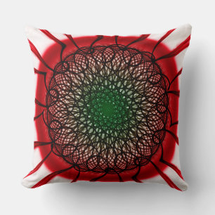 Red black visionary pattern cushion