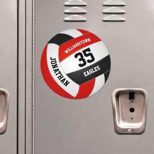 red black volleyball team spirit gym locker or car magnet