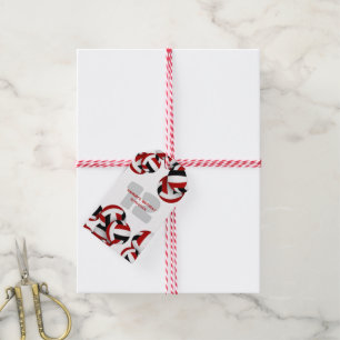 red black volleyballs kids birthday party gift tags