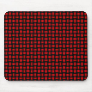 Red Black Weave Pattern Mouse Pad