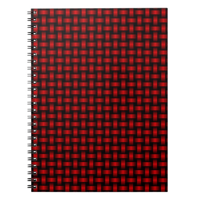 Red Black Weave Pattern Notebook (Front)
