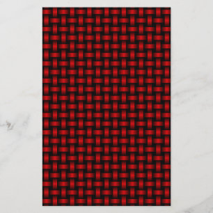 Red Black Weave Pattern Stationery
