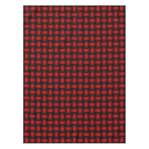 Red Black Weave Pattern Tablecloth