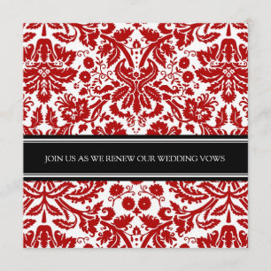 Red Black Wedding Vow Renewal Invitation