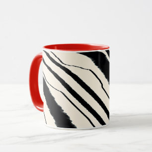 Red Black White Animal Print Combo Mug