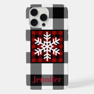 Red, Black, White Buffalo Plaid, Snowflake iPhone 15 Pro Max Case