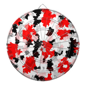 Red Black White Camo Abstract Design Dartboard