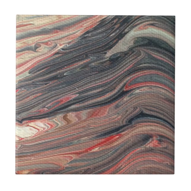 Red, Black, White Ceramic Tile (Front)