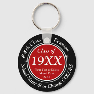 Red, Black, White, CHEAP Class Reunion Gifts Key Ring