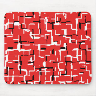 Red Black White Cool Pattern Mouse Pad
