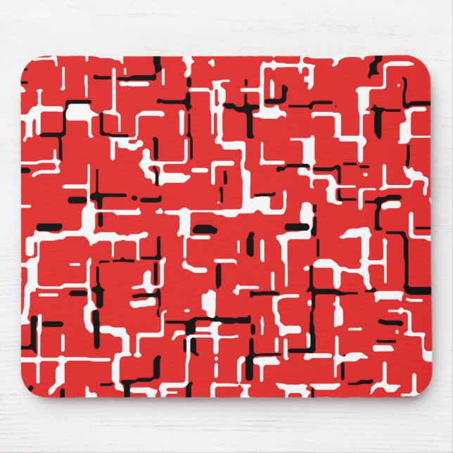 Red Black White Cool Pattern Mouse Pad (Front)