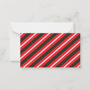 Red Black White Diagonal Lines Geometric Stripes Card