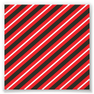 Red Black White Diagonal Lines Geometric Stripes Photo Print