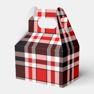 Red Black White Flannel Tartan Pattern Design Favour Box