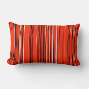Red Black White Glitter and Stripes Lumbar Cushion
