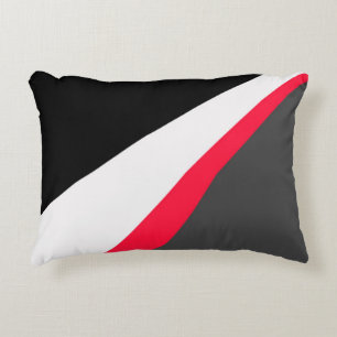 Red Black White Grey Pattern Decorative Cushion