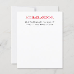 Red Black & White Minimalist Simple Plain Modern