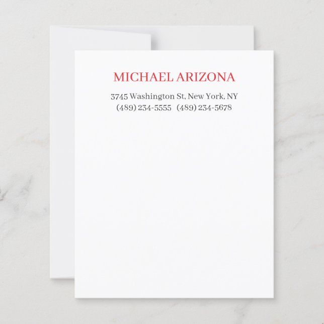 Red Black & White Minimalist Simple Plain Modern (Front)