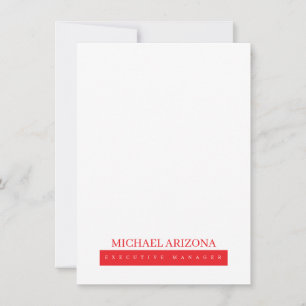 Red Black & White Minimalist Simple Plain Modern Card