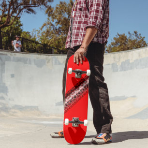 Red Black White Modern Funky 4Jesse Skateboard