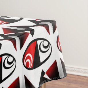 Red Black White Pattern Tablecloth