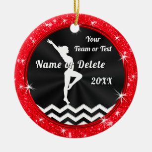 Red, Black, White, Personalised, Gymastics Gifts, Ceramic Ornament