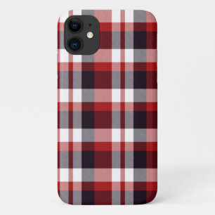 Red Black White Plaid iPhone 11 Case