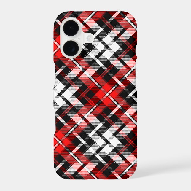 Red Black White Plaid Tartan Pattern Design  (Back)