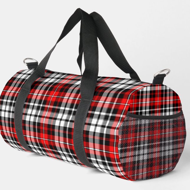 Red Black White Plaid Tartan Pattern Design  Duffle Bag (Creator Uploaded)