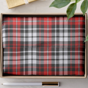Red Black White Plaid Tartan Pattern Design Tissue Paper