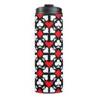 Red, Black & White Playing Card Symbols Pattern