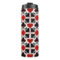 Red, Black & White Playing Card Symbols Pattern