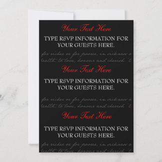 Red, Black, White Rose RSVP cards