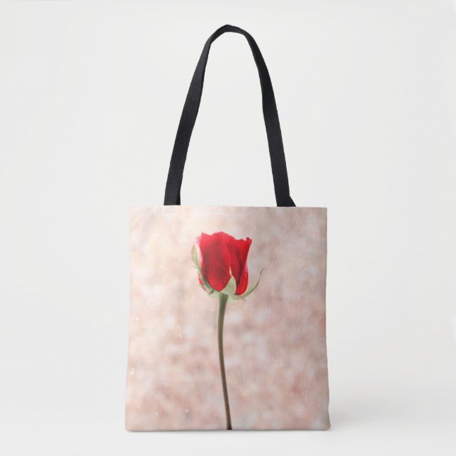 Red Black White Rose Tote Bag (Front)
