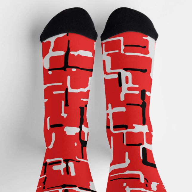 Red Black White  Socks (Top)