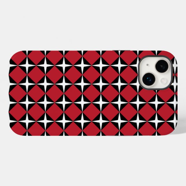 Red Black & White Star Diamonds Case-Mate iPhone Case (Back (Horizontal))