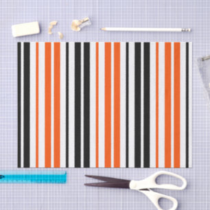 Red Black White Stripes Pattern Design  Tissue Paper