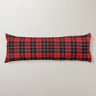 Red Black White Tartan Buffalo Plaid Trendy  Body Cushion