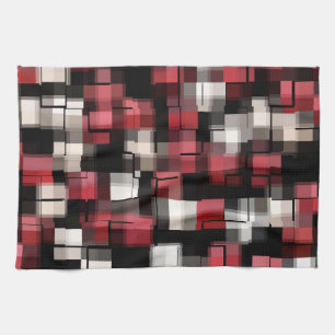 Red Black White Tea Towel