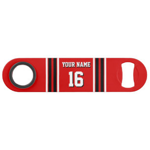 Red Black White Team Jersey Custom Number Name