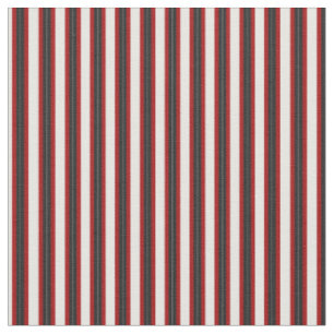 red, black, white vertical stripes fabric