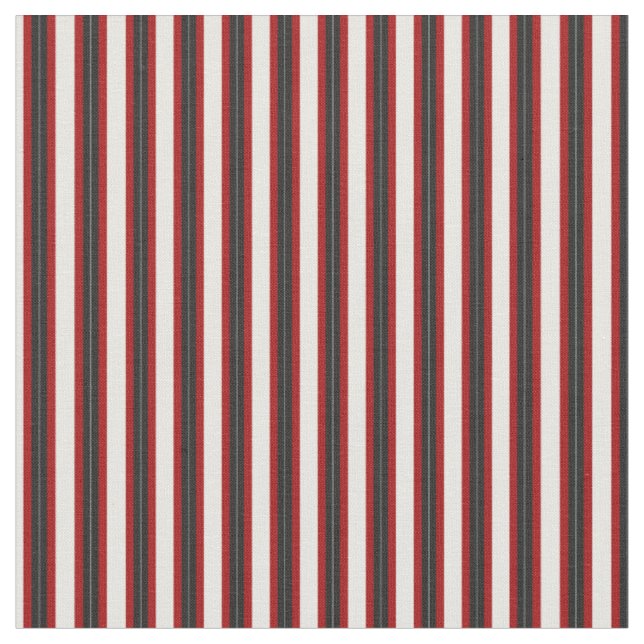 red, black, white vertical stripes fabric (Close Up)