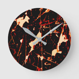 Red Black White Yellow Round Clock
