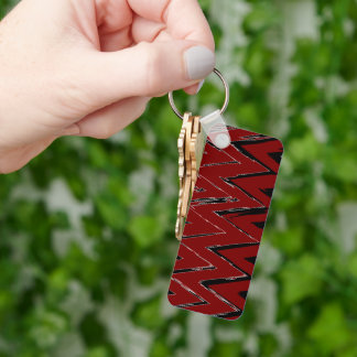 Red, Black & White Zigzag – Artistic & Stylish  Key Ring
